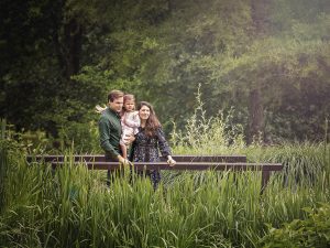 family on bridge in Hampshire