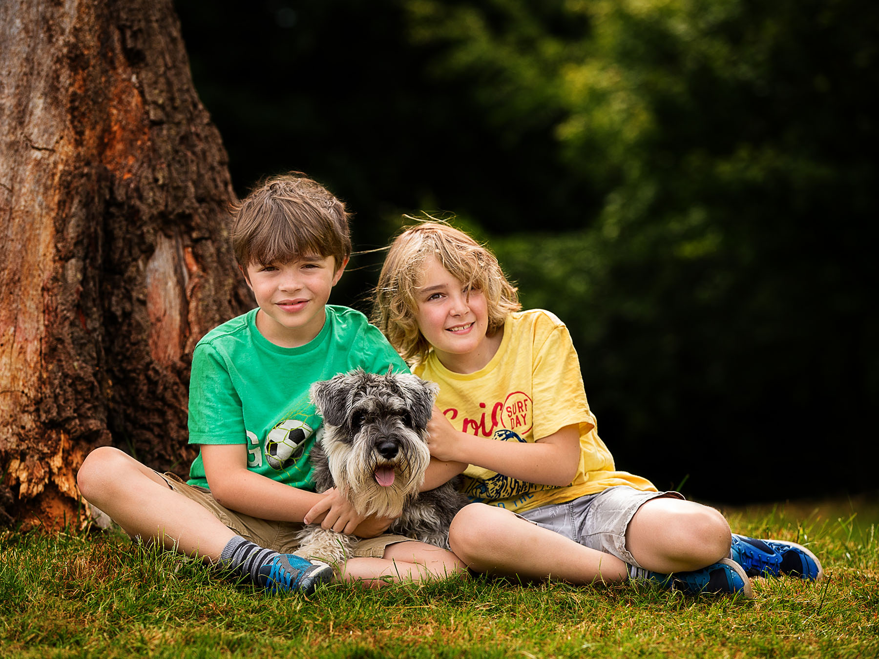 Siblings and dog family photographer Winchester hampshire